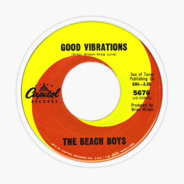 The Beach Boys Good Vibrations label Transparent Sticker