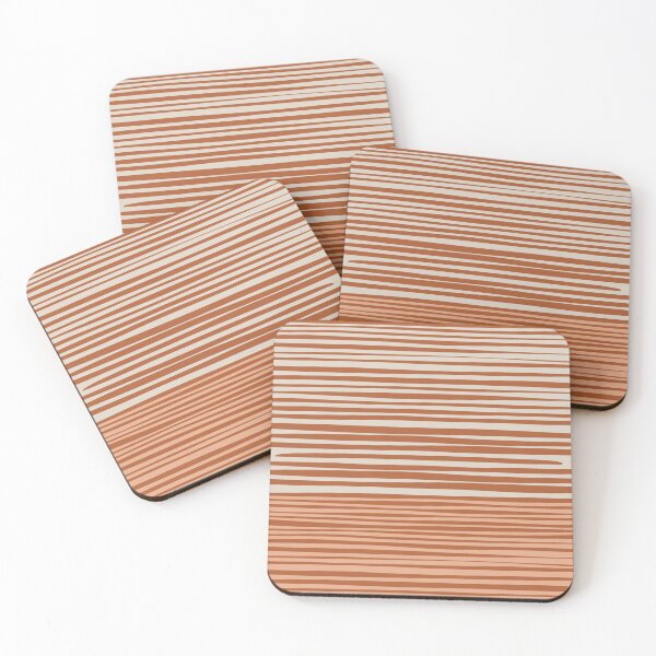 Item preview, Natural Stripes Modern Minimalist Colour Block Pattern Boho Rust Clay Salmon Putty designed and sold by kierkegaard.