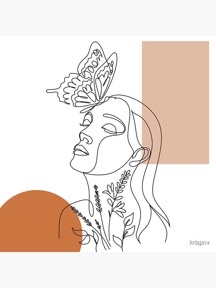 "Girl line art" Sticker for Sale by krispnv Redbubble