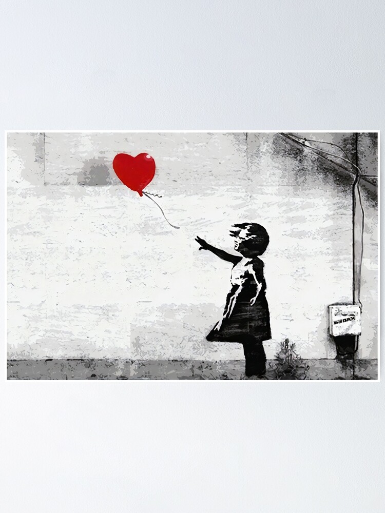 Banksy fille avec ballon mur Art toile affiches et impressions