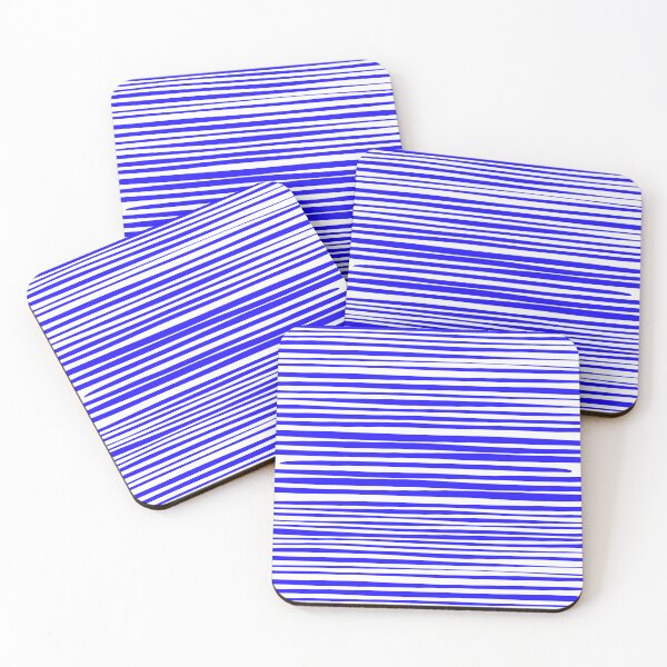 Item preview, Natural Stripes Modern Minimalist Pattern in Electric Blue designed and sold by kierkegaard.