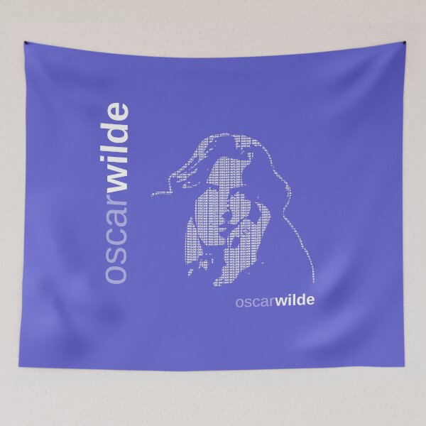 Item preview, Oscar Wilde typographic poster(indigo) designed and sold by CMYKStudio.