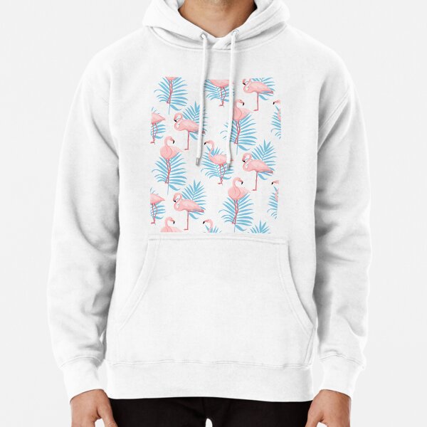 Flamingo Tropical Patterned Skull Unisex Pullover Hoodie