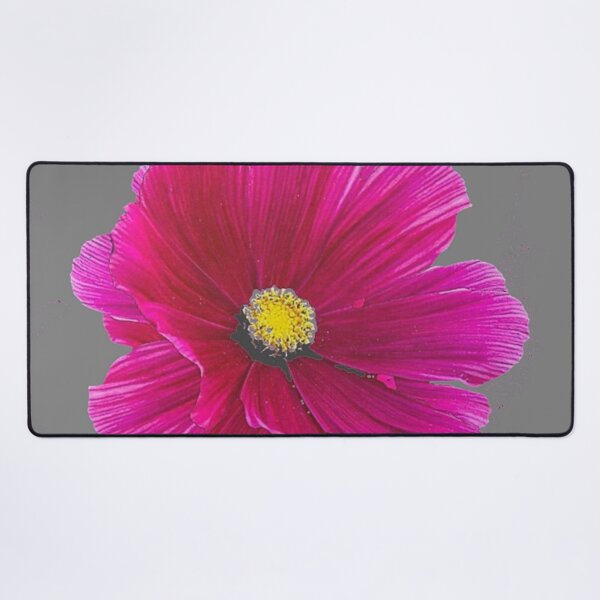 Item preview, FUCHSIA PINK COSMO FLOWER GREY ART designed and sold by sharlesart.