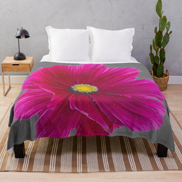 Item preview, FUCHSIA PINK COSMO FLOWER GREY ART designed and sold by sharlesart.