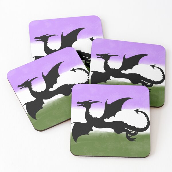 Item preview, Genderqueer watercolor pride flag dragon designed and sold by artsy-anny.