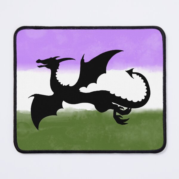 Item preview, Genderqueer watercolor pride flag dragon designed and sold by artsy-anny.