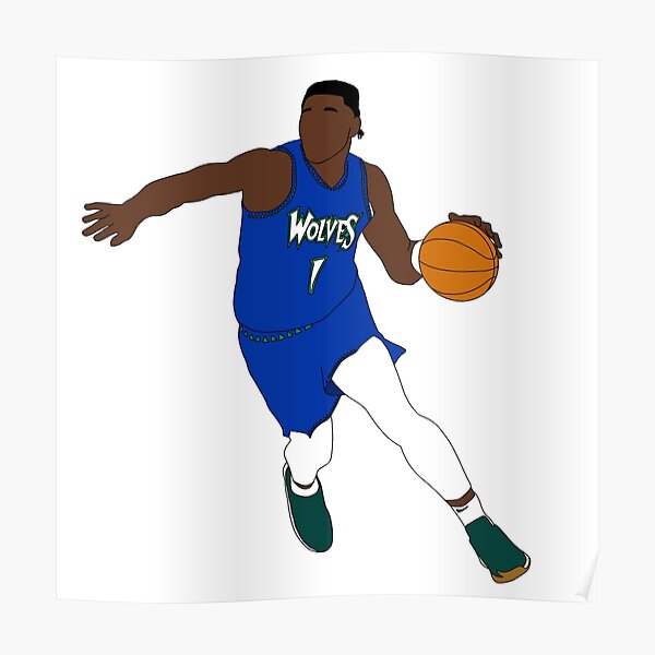 Anthony Edwards Basketball Paper Poster Timberwolves 4
