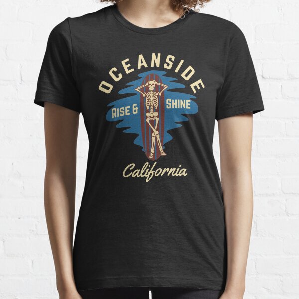Item preview, Vintage-Style Oceanside California, Beige Text- Skeleton / Surf / Beach designed and sold by TimelessLocales.