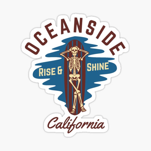 Item preview, Vintage-Style Oceanside California, Brown Text- Skeleton / Surf / Beach designed and sold by TimelessLocales.