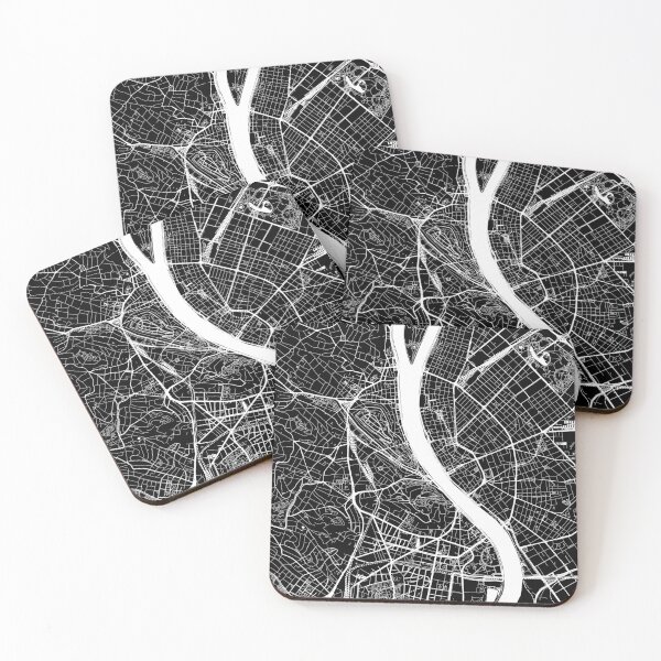 Item preview, Budapest, Hungary, City Map - Black designed and sold by helloadventure.