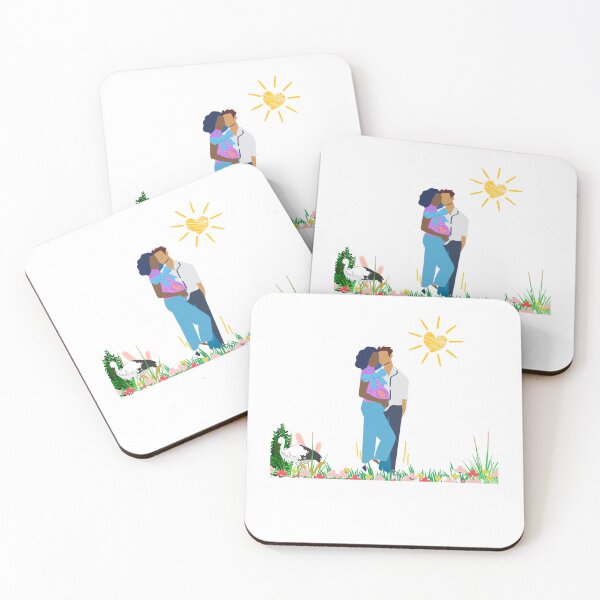 Aperçu de l'œuvre Illustration de couple enceinte amour interracial Carte de vœux créée et vendue par SamXDesigns.