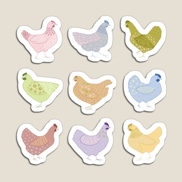 Colorful Chickens Magnet