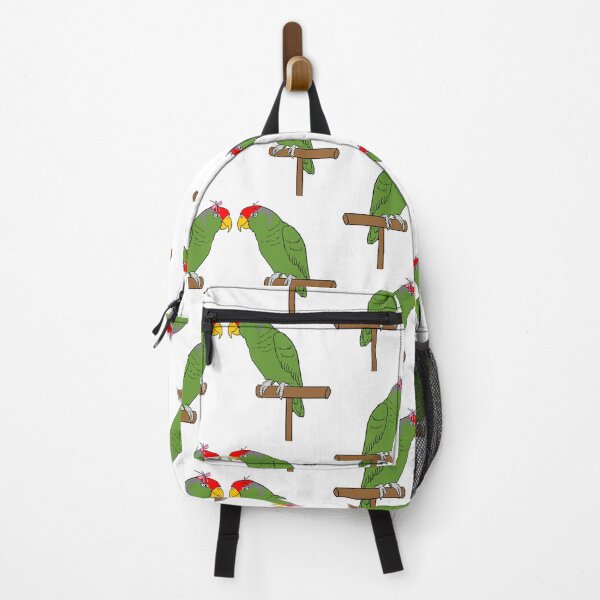 Item preview, Crazy Bird lady with Red-crowned Amazons. designed and sold by Laughing Parrot Studio.