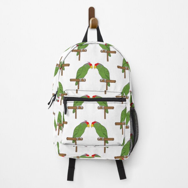 Item preview, Crazy Bird Person with Red-crowned Amazons. designed and sold by Laughing Parrot Studio.