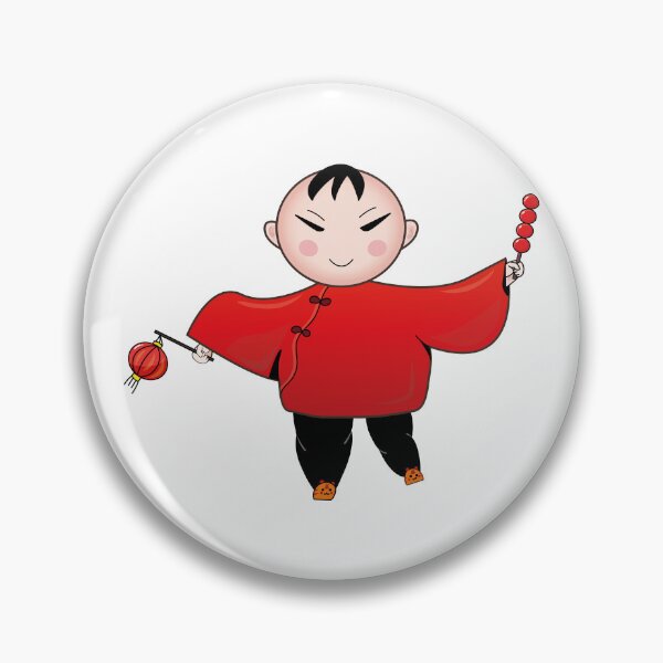 Item preview, A Traditional Chinese Baby Boy Holding Red Lantern and Sugar-Coated Haws Berries designed and sold by Moyanana.