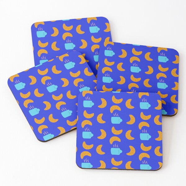 Item preview, Croissants & Cafe au lait en bleu designed and sold by Lumimango.