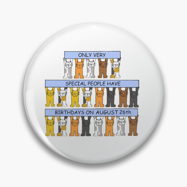 Item preview,  August 26th Birthday Cute Cartoon Cats Holding Banners designed and sold by KateTaylor.