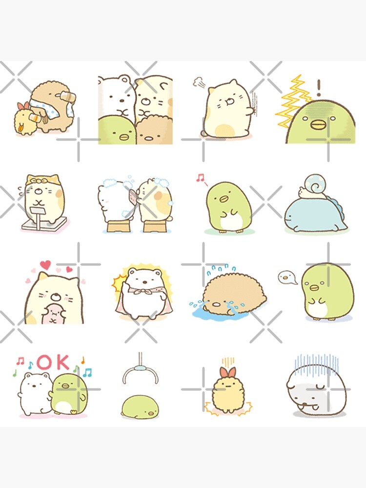 Sumikko gurashi, #4 Kawaii sumikkogurashi Pack Sticker for Sale by mizro