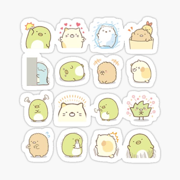 Sumikko gurashi, #3 Kawaii sumikkogurashi Pack Sticker for Sale by mizro