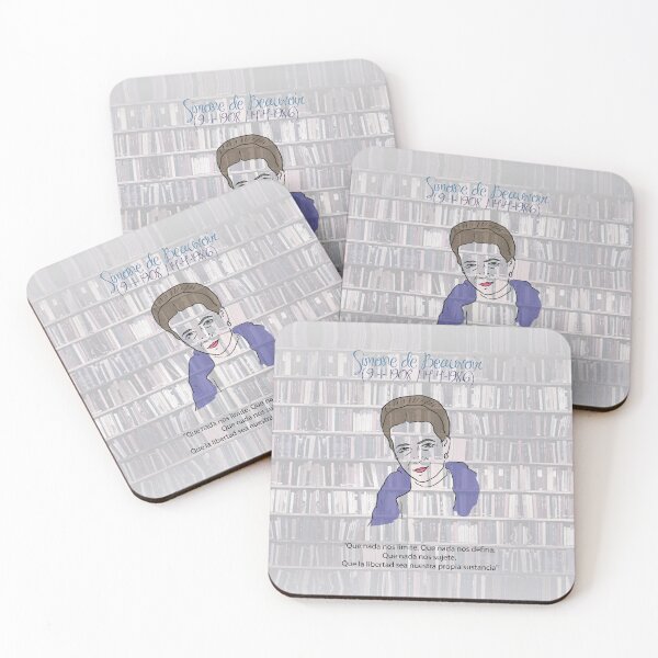 Item preview, Simone de Beauvoir (with quote in Spanish) designed and sold by RebelPurpleGirl.