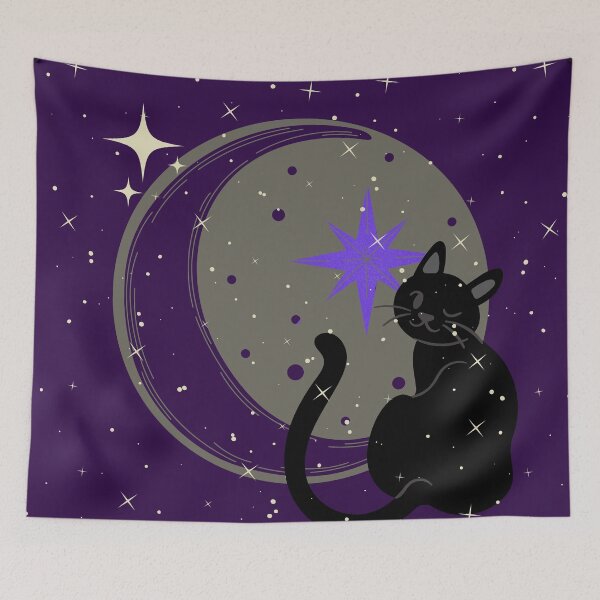Item preview, Cat and the moon designed and sold by DrGingyWho.