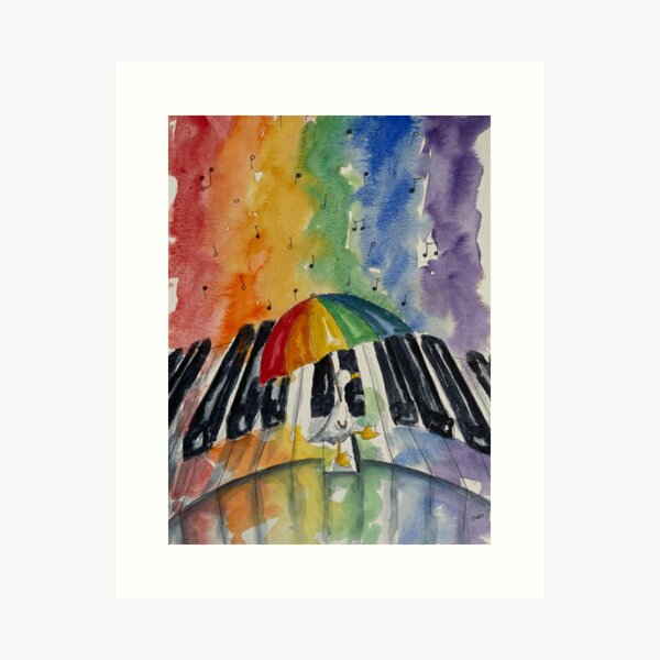 Item preview, Dancing in rainbow rain designed and sold by SketchingDoctor.