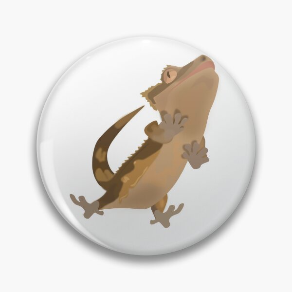 Crested Gecko Pin Broach Button #LCPS 
