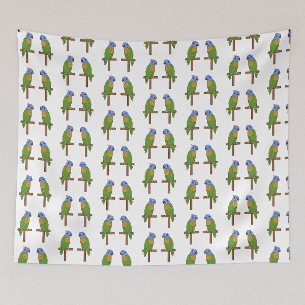 Item preview, Crazy Bird lady with Blue Headed Pionus designed and sold by Laughing Parrot Studio.