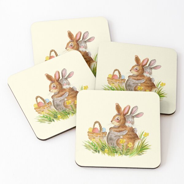 Item preview, Cute watercolor easter rabbits designed and sold by Alinart16.
