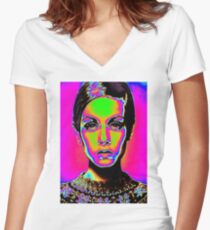 Pop Art fashion Women's Fitted V-Neck T-Shirt