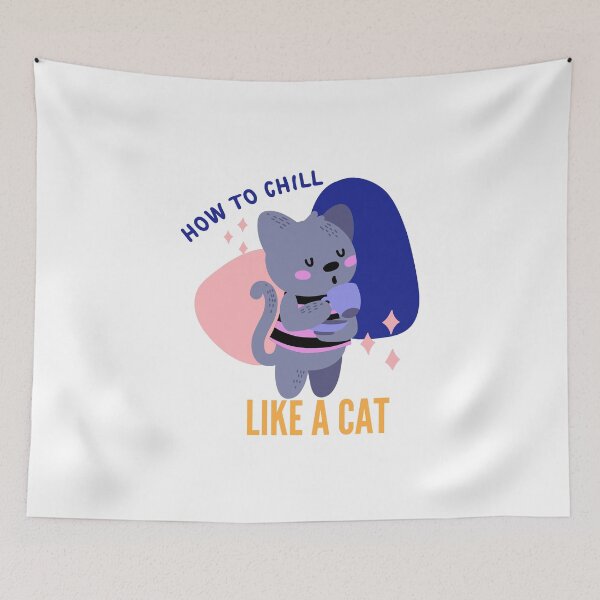 Item preview, Cómo relajarse como un gato Diseños de arte designed and sold by Manilyn0907.