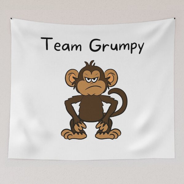 Item preview, Team Grumpy - Monkey Cartoon Drawing designed and sold by SparkyMae.