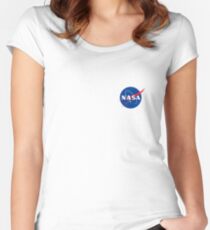 Nasa logo at the chest Women's Fitted Scoop T-Shirt