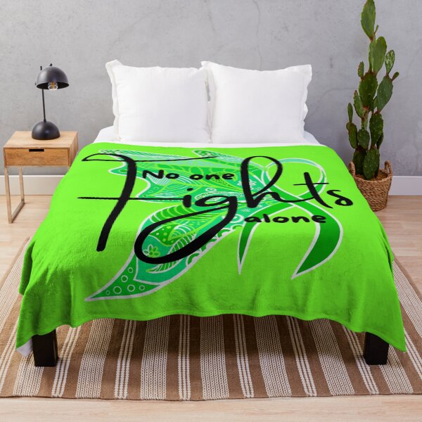 Item preview, No One Fights Alone Lymphoma Cancer Awareness Ribbon Butterfly - Lime Green designed and sold by SparkyMae.