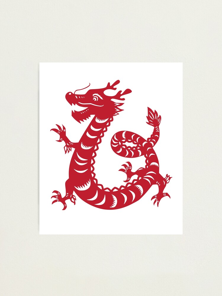 Chinese Zodiac Sign Dragon Horoscope Astrological Sign Chinese Dragon Character Gift Idea Photographic Print