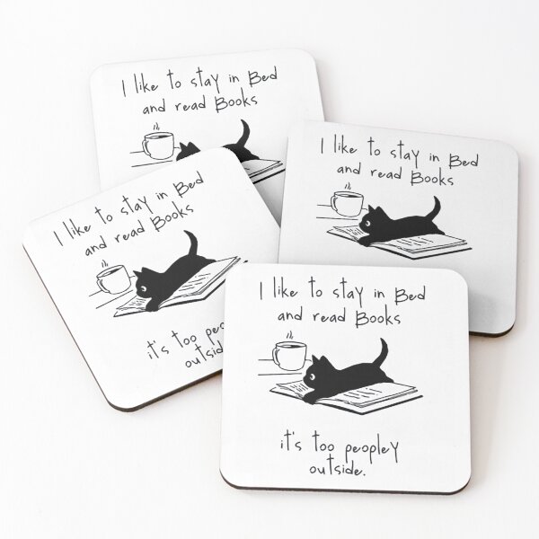 Item preview, I like to stay in bed and read books it's too peoply outside  Funny Art Design Happy Apparel Essential Inspiration Joy Mood designed and sold by DesignByHeartUK.