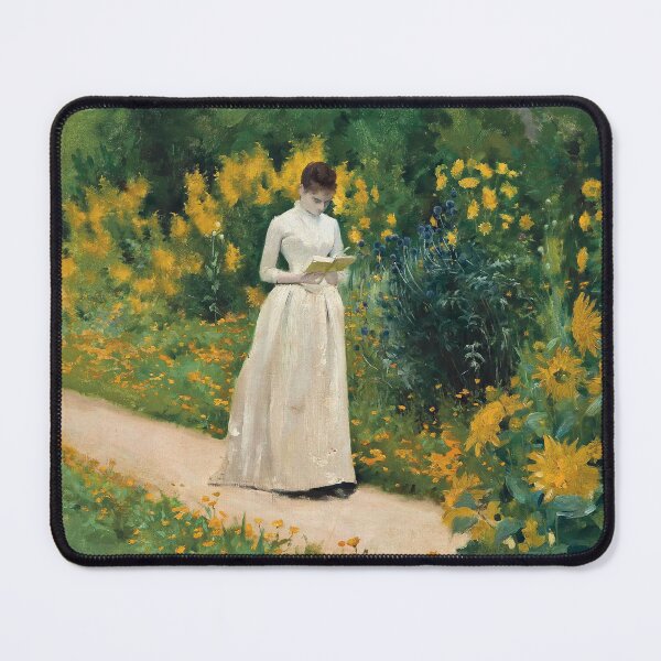 Item preview, Reading on the Garden Path by Albert Aublet designed and sold by classicartcache.