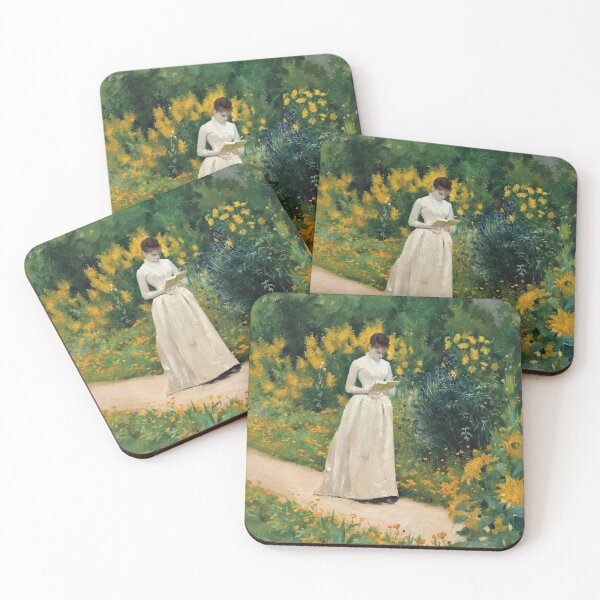 Item preview, Reading on the Garden Path by Albert Aublet designed and sold by classicartcache.