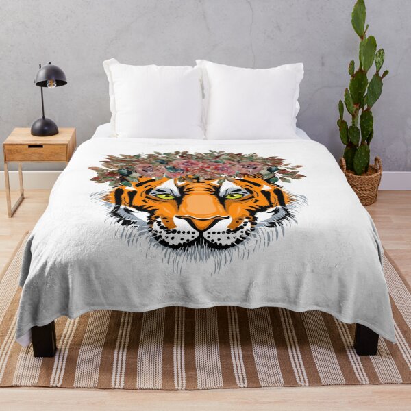 Item preview, Cute Tiger With Flowers For Animal Lovers Art Designs designed and sold by Manilyn0907.