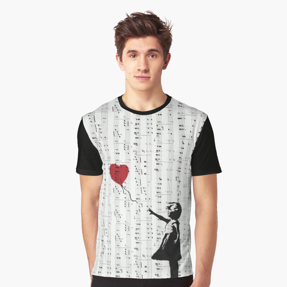 Girl With a Red Balloon by Banksy, Contemporary Street Art Graphic T-Shirt