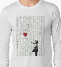 Girl With a Red Balloon by Banksy, Contemporary Street Art Long Sleeve T-Shirt