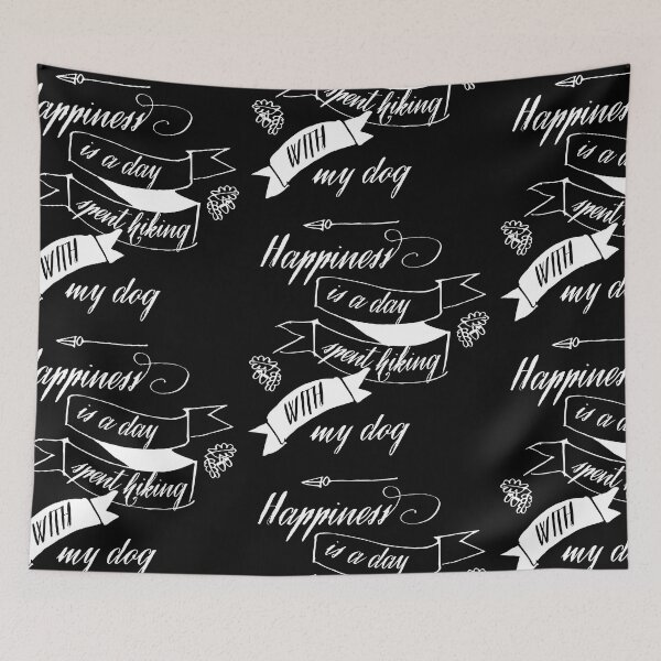 Item preview, Happiness Is a Day Spent Hiking With My Dog_white lettering designed and sold by AgaSilva.