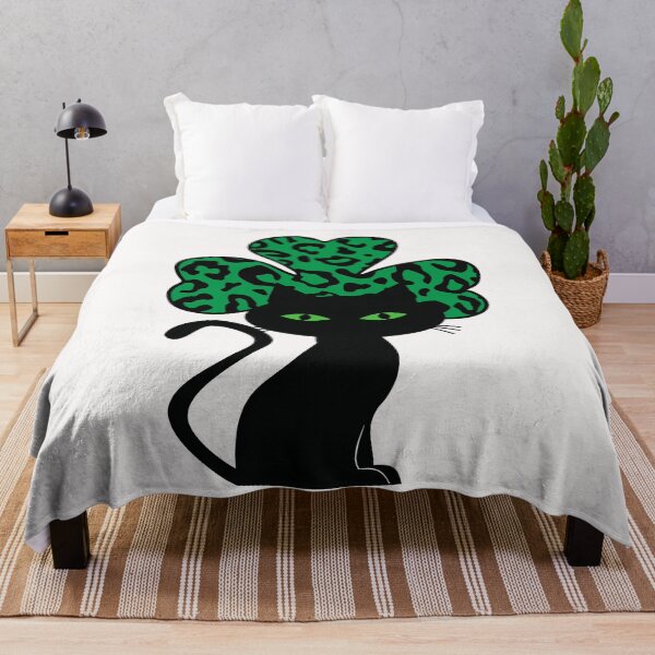 Item preview, St. Patrick's Day Black Cat Shamrock designed and sold by HappyLifeCreate.