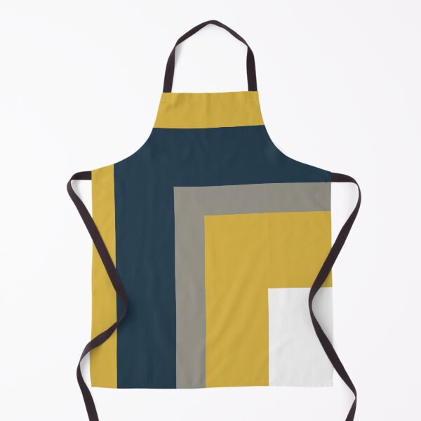 Item preview, Half Frame Minimalist Geometric Pattern in Mustard Yellow, Navy Blue, Grey, and White designed and sold by kierkegaard.