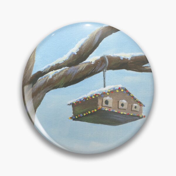 Item preview, Festive bird house designed and sold by LenaArtJourney.