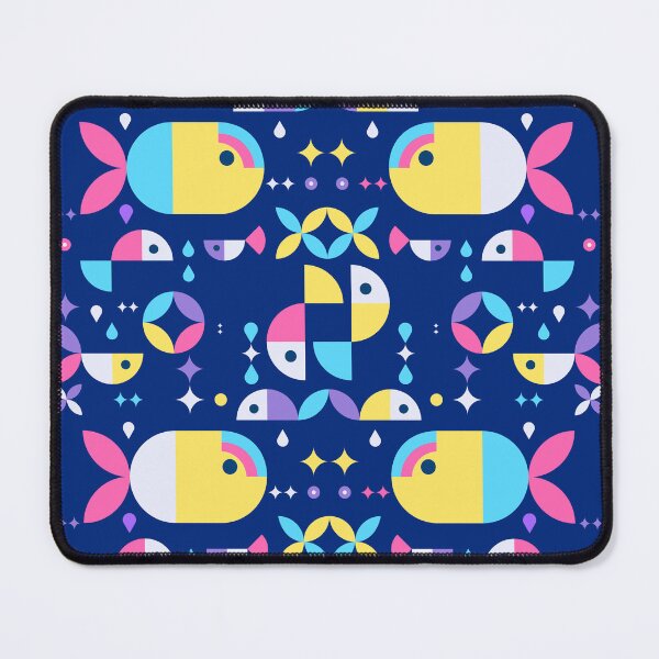 Item preview, Neon fishes. Seamless geometric pattern with bright shapes in neo geo style designed and sold by Pearl67.