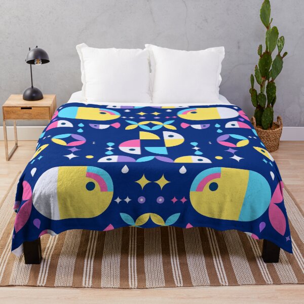 Item preview, Neon fishes. Seamless geometric pattern with bright shapes in neo geo style designed and sold by Pearl67.