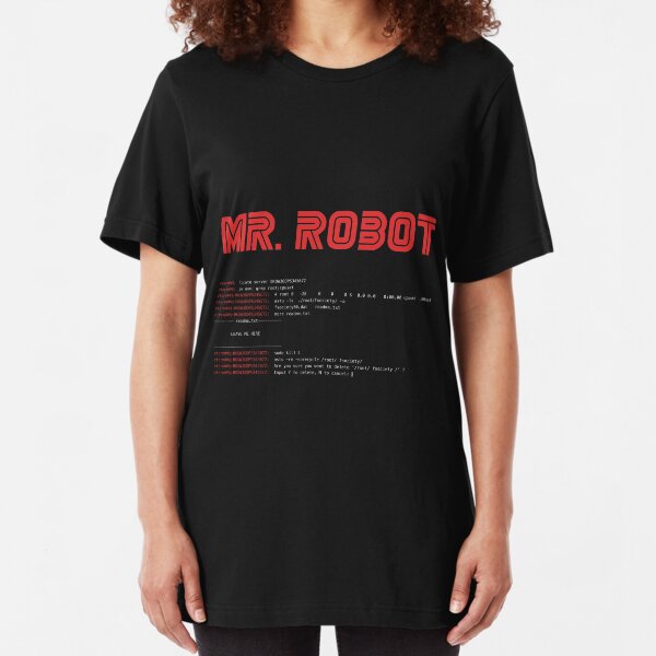 MR ROBOT fsociety00.dat Slim Fit T-Shirt