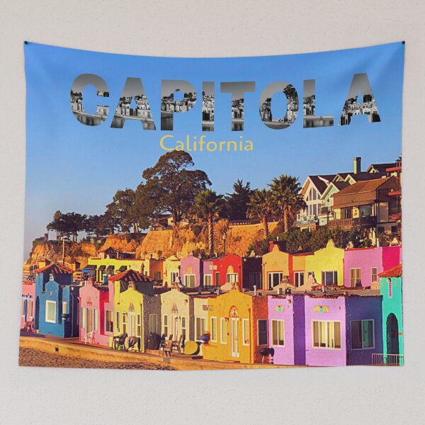 Item preview, Capitola Beach California – Colorful Coastal Scene designed and sold by DonneeCreations.